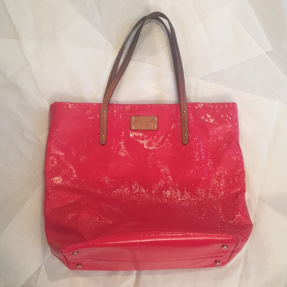 kate spade Handbags - Kate Spade Hot Pink Shoulder Bag with Leather Trim